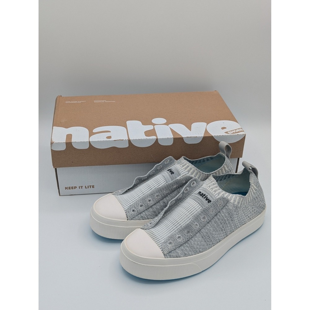 Native Jefferson 2.0 Liteknit Sneakers‎ Women 8 Gray/White Slip On Lightweight